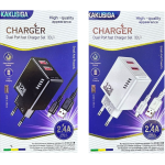 Φορτιστής USB-A Διπλής Θύρας 12W Με Καλώδιο Micro-USB Kakusiga KSC-1238
