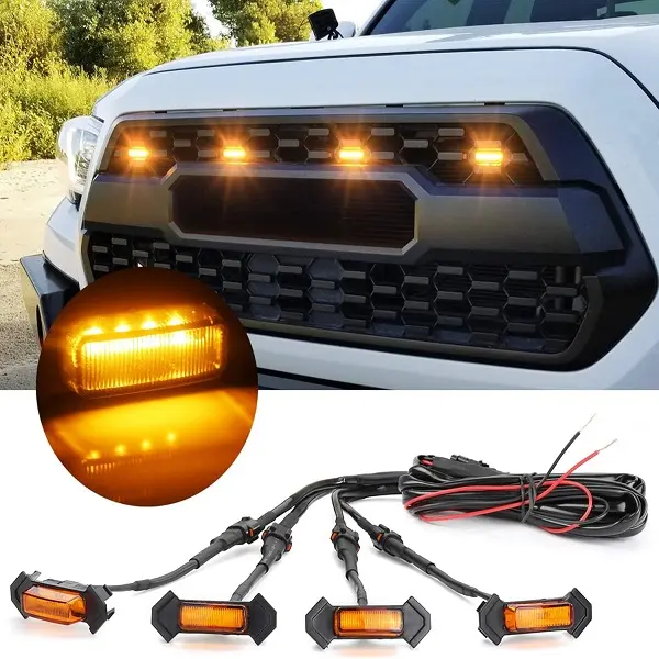 Φώτα LED Μάσκας 12-24V Universal – Πορτοκαλί Με Καλωδίωση Σετ 4 Τεμαχίων