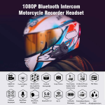 FreedConn R1 Plus E Κάμερα Πορείας 1080P/WiFi Αναμετάδοση/Ενδοεπικοινωνία Μονή για Κράνος Μηχανής 1000m για έως 6 χρήστες