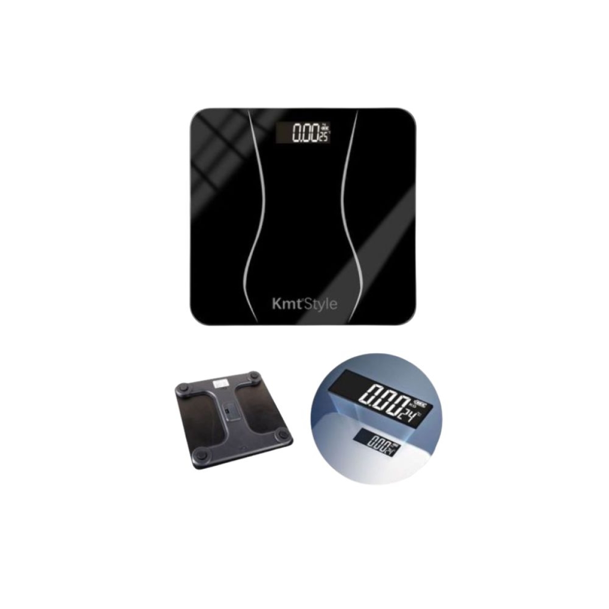 Γυάλινη Ψηφιακή Ζυγαριά Μπάνιου έως 180kg Μαύρη 2406870