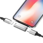 Hoco LS24 Dual Lightning Adapter – Αντάπτορας Ήχου & Φόρτισης για iPhone - Ασημί