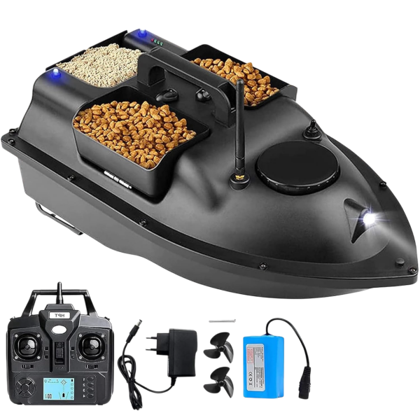 GPS Remote Control Bait Boat 500m με Διπλό Κινητήρα, 3 Θήκες Δολώματος, Αυτόματη Πλοήγηση & Τηλεχειριστήριο – 12000mAh