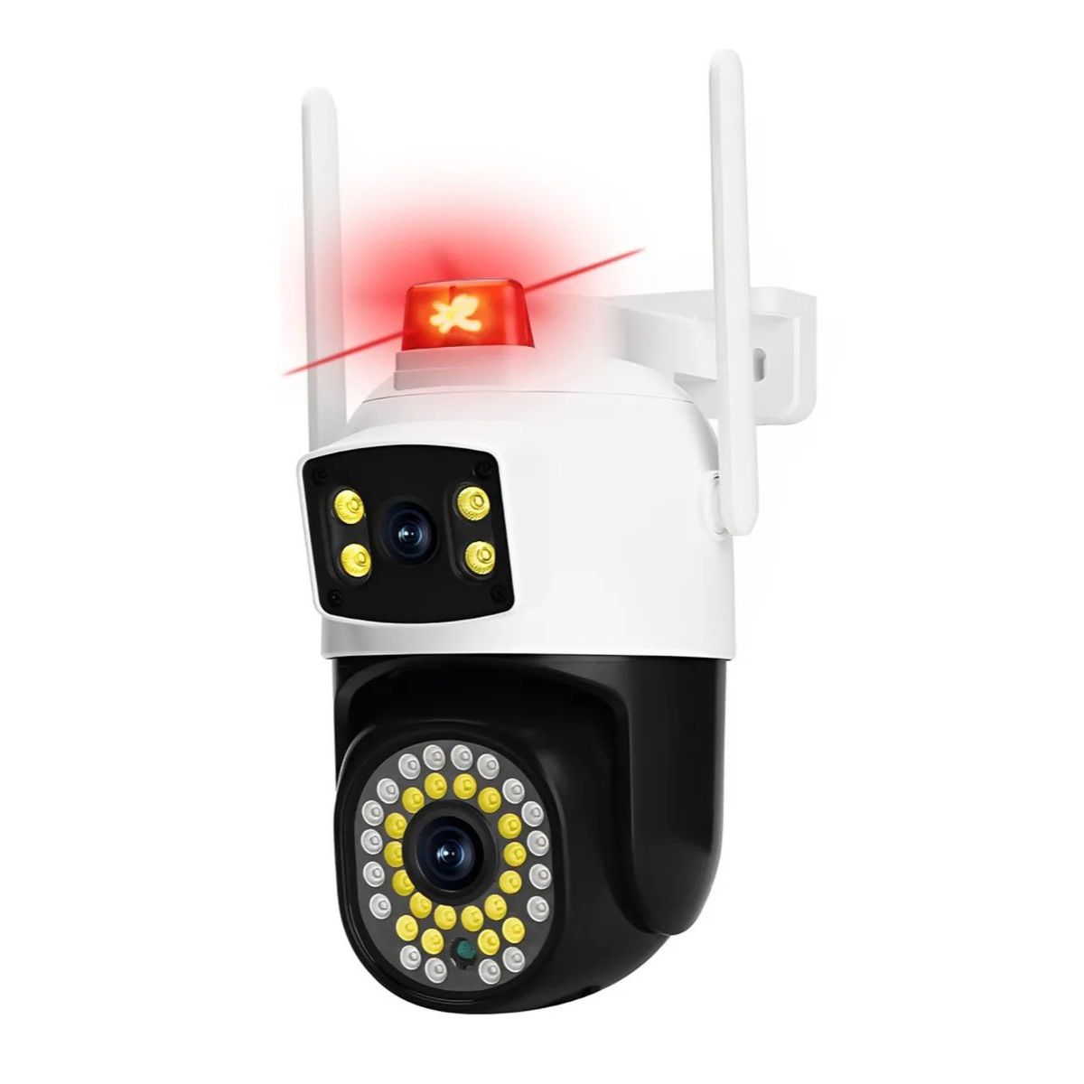 Κάμερα Ασφαλείας 360° Full Hd Wifi Με Διπλό Φακό, Έξυπνη Νυχτερινή Όραση &Amp; Αυτόματη Παρακολούθηση