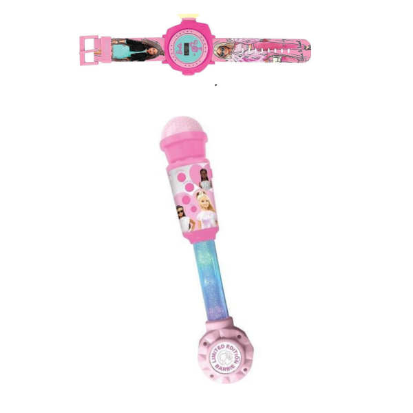 Σετ Barbie Lexibook Ρολόι Προβολής DMW050BB + Μικρόφωνο με Φωτισμό & Ηχείο MIC90BB