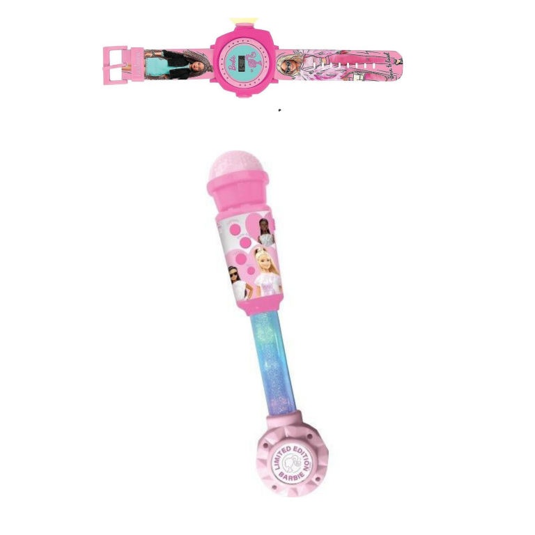 Σετ Barbie Lexibook Ρολόι Προβολής DMW050BB + Μικρόφωνο με Φωτισμό & Ηχείο MIC90BB