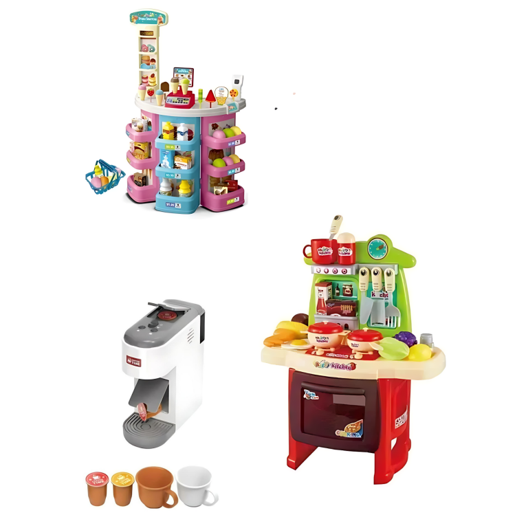 Σετ Παιδική Κουζίνα με Ήχους & Φώτα + Μηχανή Espresso + Ζαχαροπλαστείο