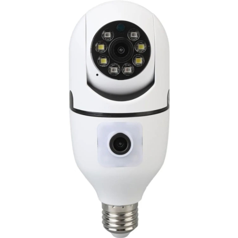WiFi Κάμερα Ασφαλείας Λάμπα 360° Full HD με Διπλό Φακό, Νυχτερινή Όραση & Αμφίδρομο Ήχο