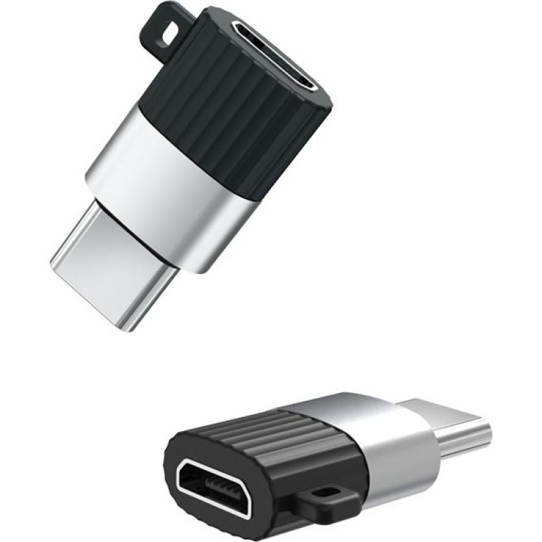 XO NB149-A Μετατροπέας USB-C σε Micro USB – OTG, Γρήγορη Φόρτιση & Μεταφορά Δεδομένων - Μαύρο/Ασημί
