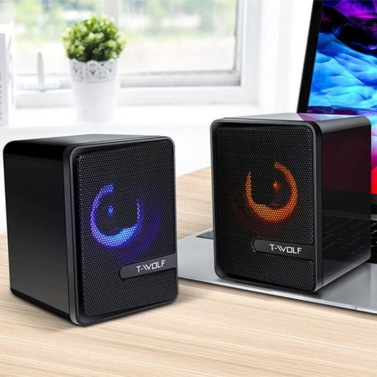 Ηχεία Ενσύρματα Υπολογιστή RGB T-Wolf S3
