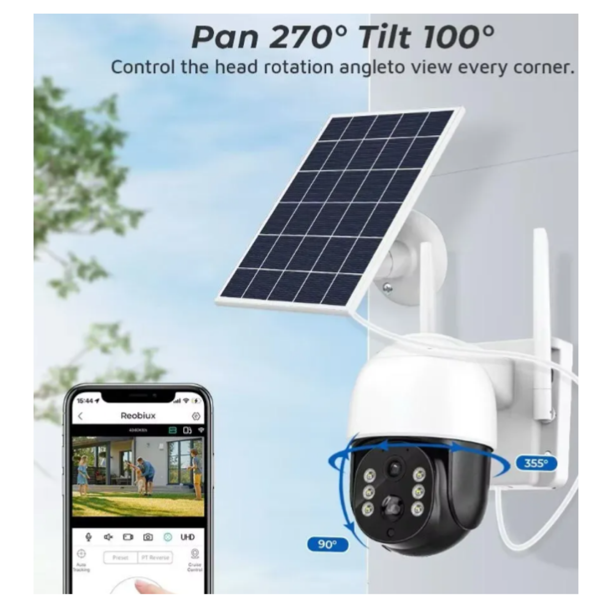Ηλιακή Περιστρεφόμενη Κάμερα 4G με PTZ, Νυχτερινή Όραση και Πάνελ