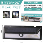 Ηλιακό Φωτιστικό Τοίχου 118 LED Μαύρο Arrango AT79348