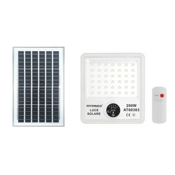 Ηλιακός Προβολέας LED 200W Με Πάνελ Arrango AT60303