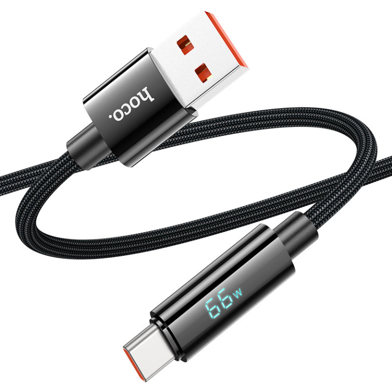 Καλώδιο 1.2m USB σε Type-C 5A με Οθόνη LED Hoco U125 Benefit