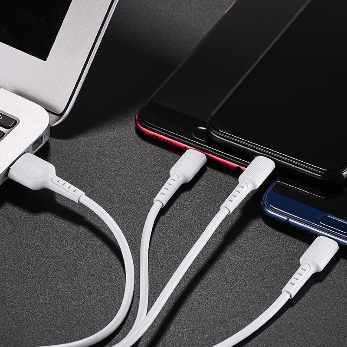 Καλώδιο Φόρτισης 3 Σε 1 Lightning / Micro-USB / Type-C 1m Borofone BX16 Easy