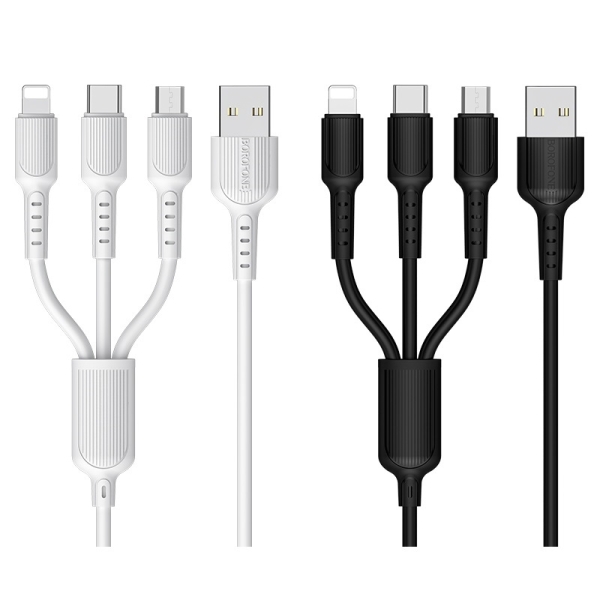 Καλώδιο Φόρτισης 3 Σε 1 Lightning / Micro-USB / Type-C 1m Borofone BX16 Easy