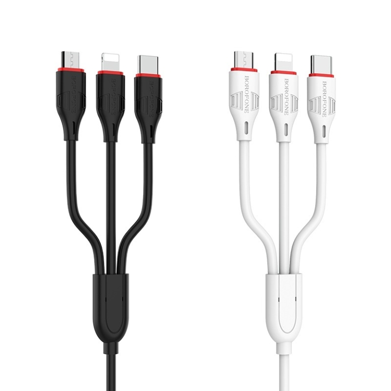 Καλώδιο Φόρτισης 3 Σε 1 Lightning / Micro-USB / Type-C 1m Borofone BX17 Enjoy