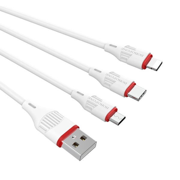 Καλώδιο Φόρτισης 3 Σε 1 Lightning / Micro-USB / Type-C 1m Borofone BX17 Enjoy