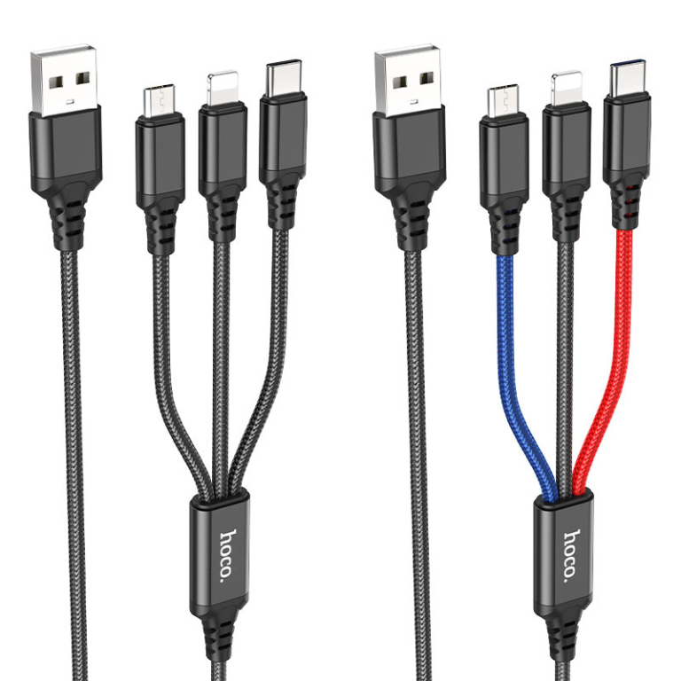 Καλώδιο Φόρτισης 3 Σε 1 Lightning / Micro-USB / Type-C 1m Hoco X76 Super