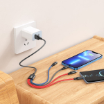 Καλώδιο Φόρτισης 4 Σε 1 Lightning / Micro-USB / 2x Type-C 1m Hoco X76 Super