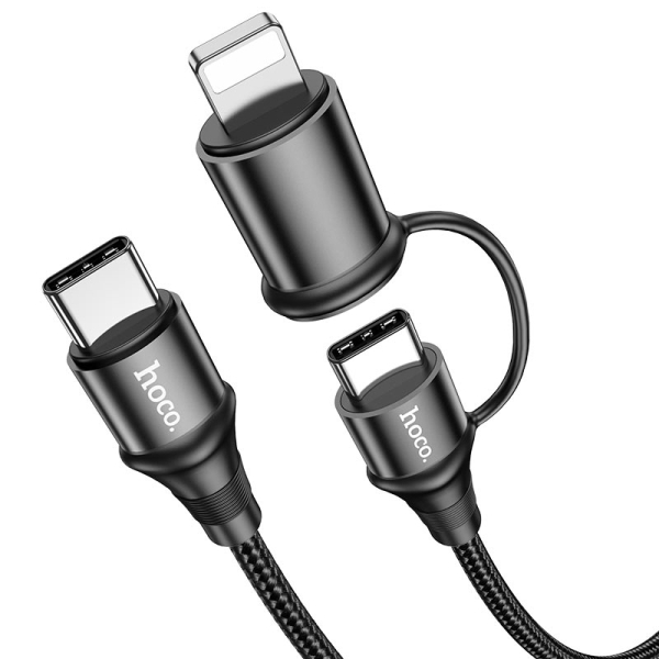 Καλώδιο Φόρτισης & Δεδομένων 2 Σε 1 Type-C Σε Type-C / Lightning 1m PD 60W Hoco X50 Exquisito
