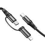 Καλώδιο Φόρτισης & Δεδομένων 2 Σε 1 Type-C Σε Type-C / Lightning 1m PD 60W Hoco X50 Exquisito