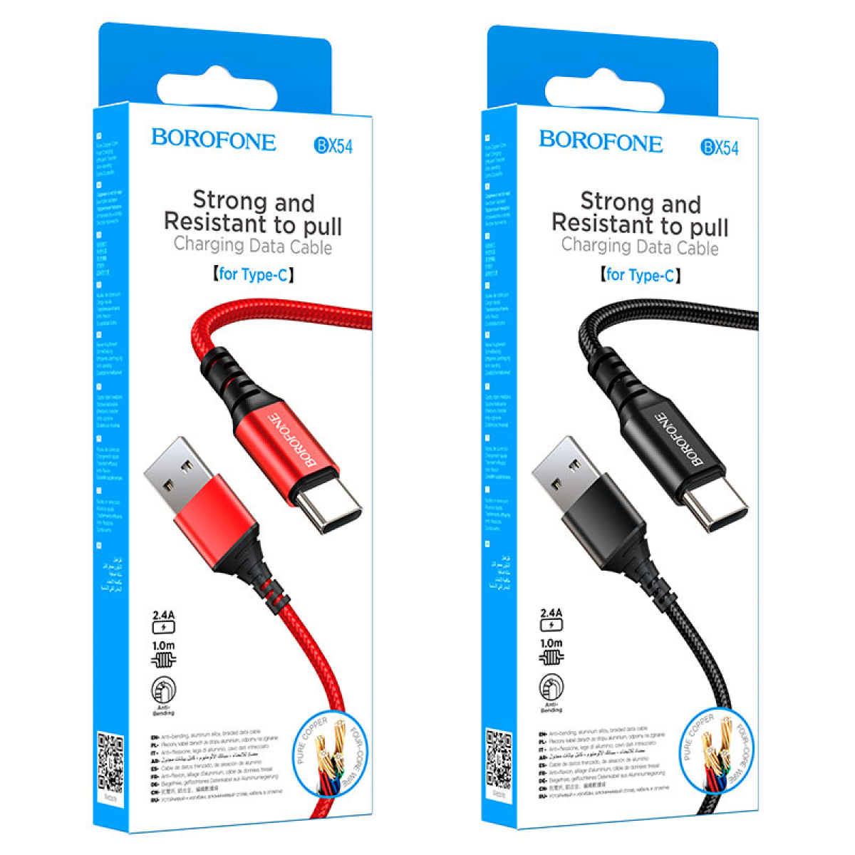 Καλώδιο USB-A σε Type-C 1m με Πλέξη Borofone BX54