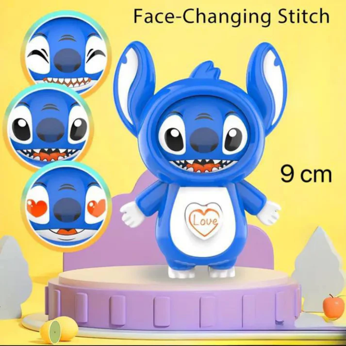 Κούκλα – Μπρελόκ Angel & Stitch Με Αλλαγή Προσώπων 9,5cm