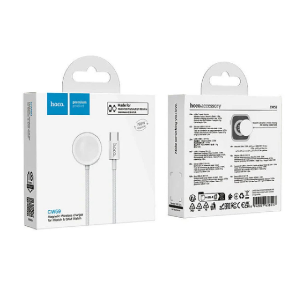 Μαγνητικός Ασύρματος Φορτιστής για Apple Watch και Samsung Watch Hoco CW59