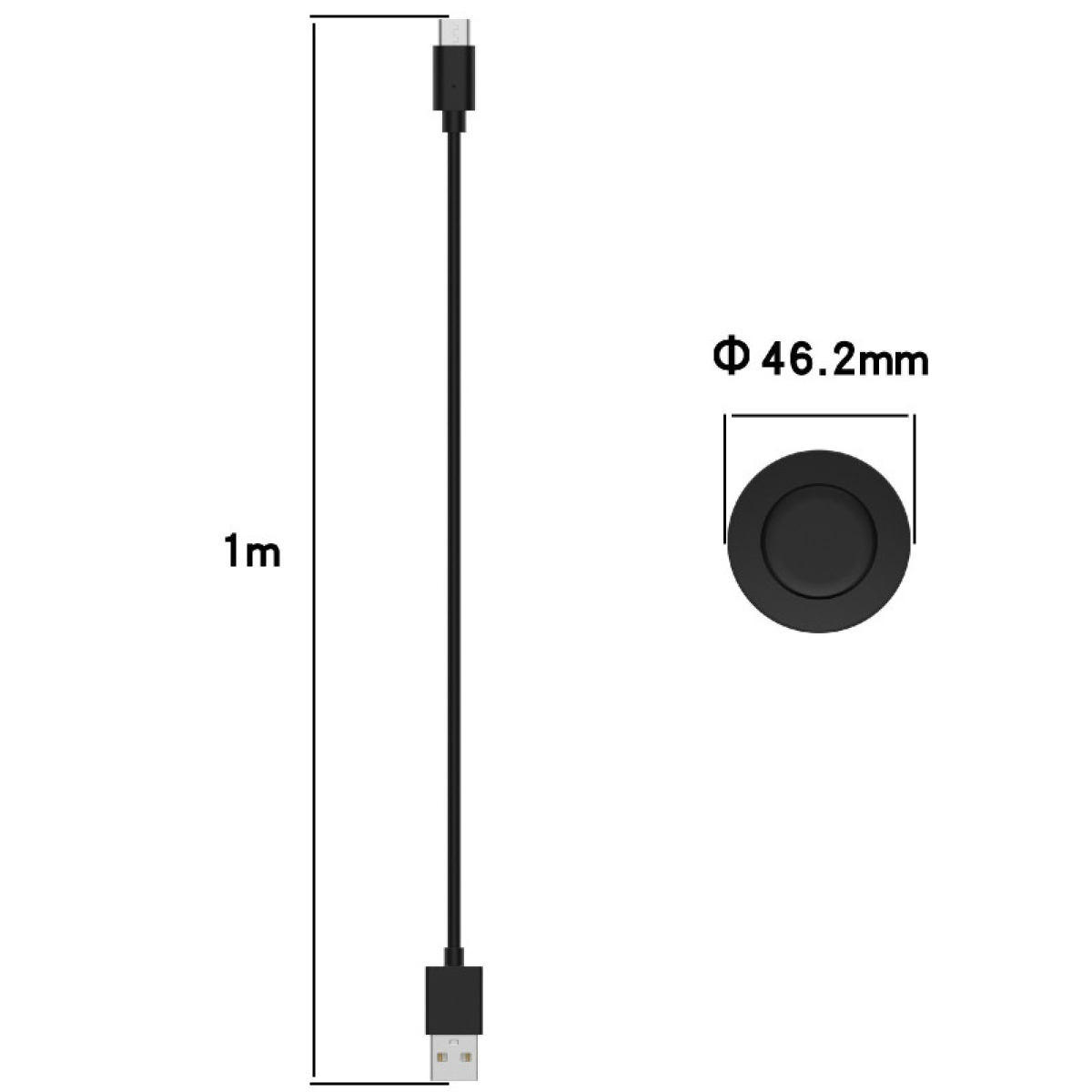 Μαγνητικός Φορτιστής για Xiaomi Watch S1 με Καλώδιο 1m – Μαύρο