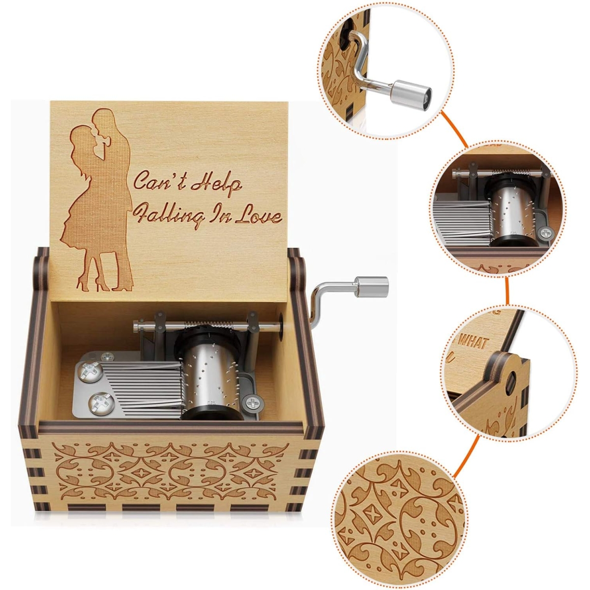 Μουσικό Κουτί Ξύλινο "Can't Help Falling in Love'' - Image 3