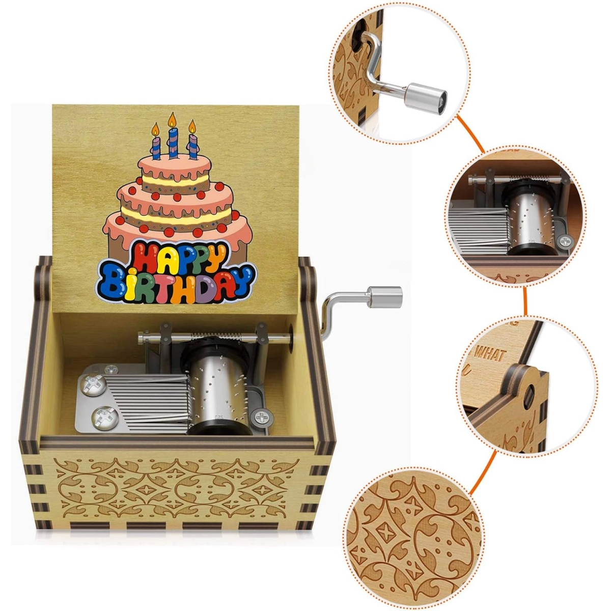 Μουσικό Κουτί Ξύλινο "Happy Birthday'' - Image 2