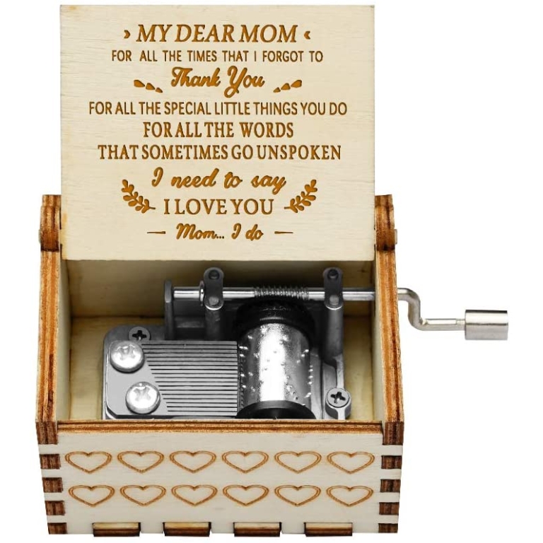 Μουσικό Κουτί Ξύλινο "I Love You Mom''