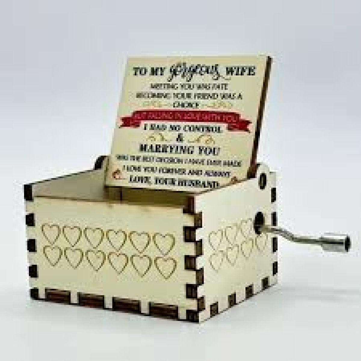 Μουσικό Κουτί Ξύλινο "To My Gorgeous Wife'' - Image 2