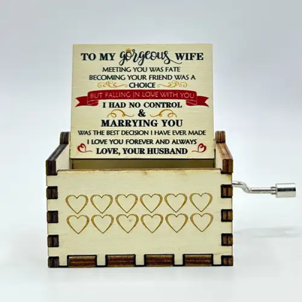 Μουσικό Κουτί Ξύλινο "To My Gorgeous Wife''