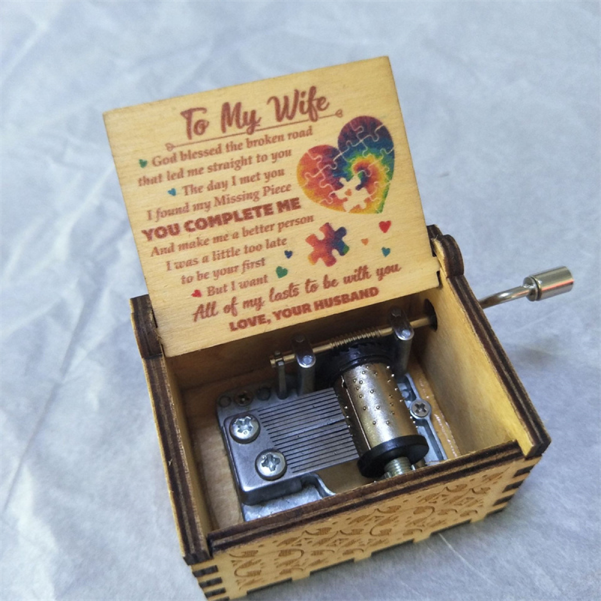 Μουσικό Κουτί Ξύλινο "To My Wife'' - Image 2