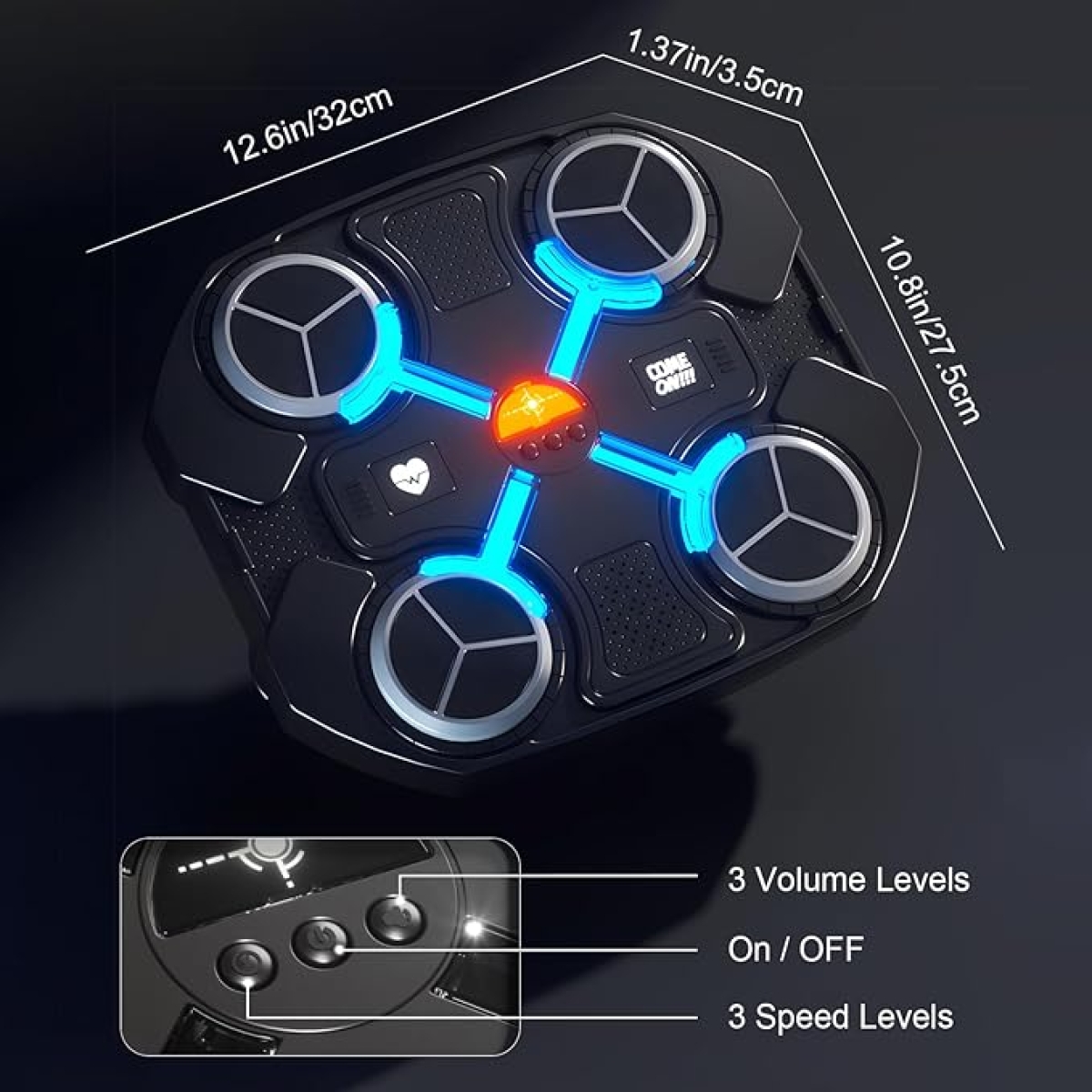 Μουσικό Ταμπλό Μποξ LED Με Bluetooth Και Γάντια A234