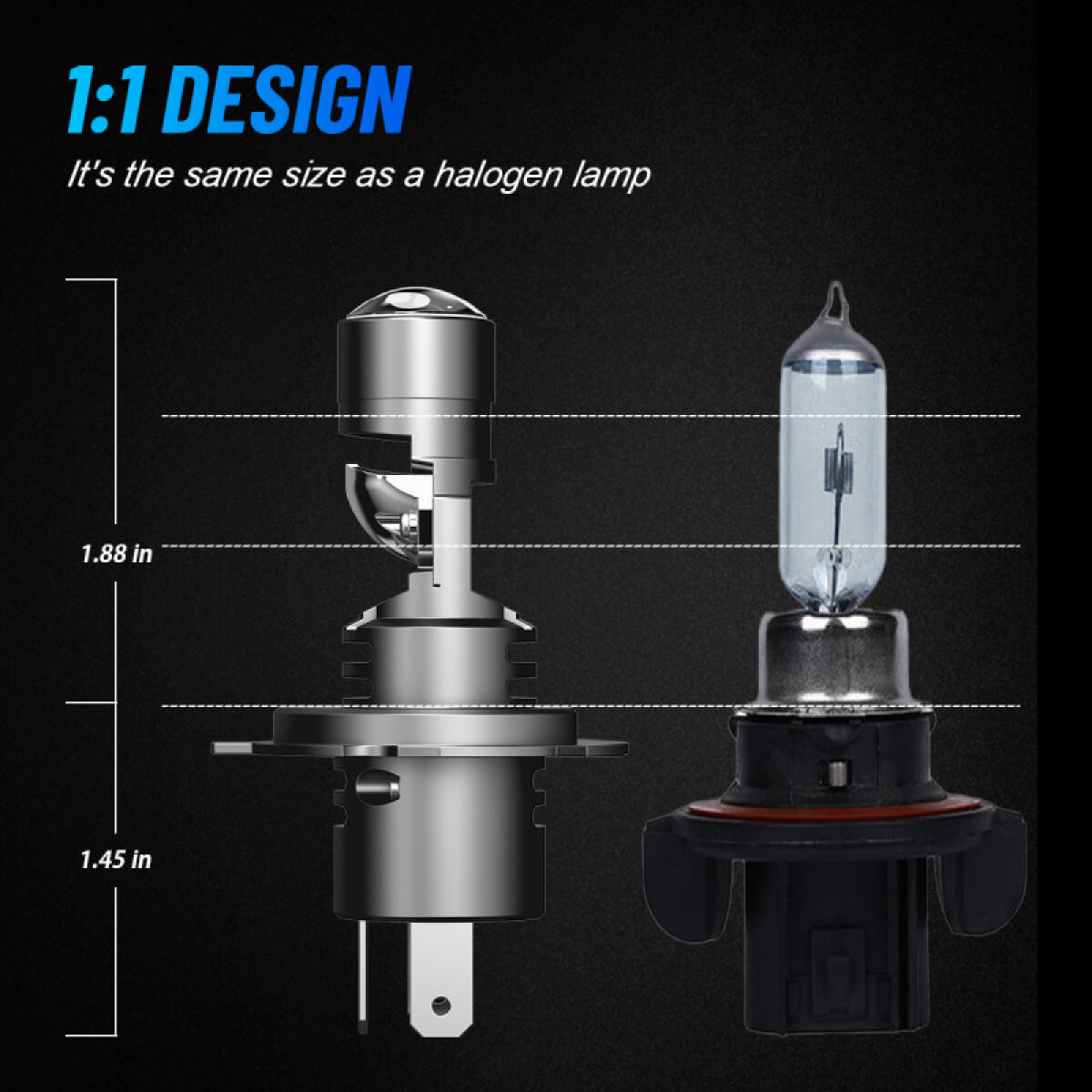 NovSightΣετ Λάμπες Αυτοκινήτου H4 LED με Προτζέκτορα 12V 60W 17000LM 6500K IP68 A500-N91 - Image 12