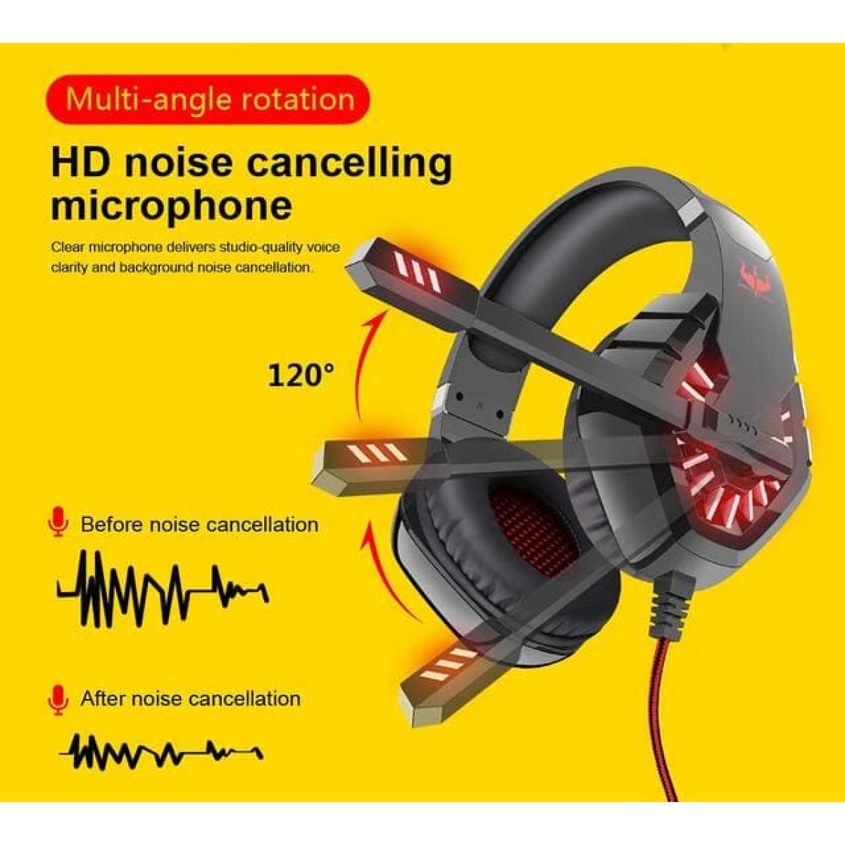 OVLENG P40 Ενσύρματα Gaming Ακουστικά Over-Ear Με LED Φωτισμό
