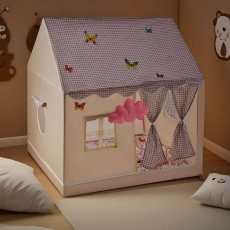 Παιδικό Σπιτάκι Παιχνιδιού με Κουρτινάκια, Πεταλούδες