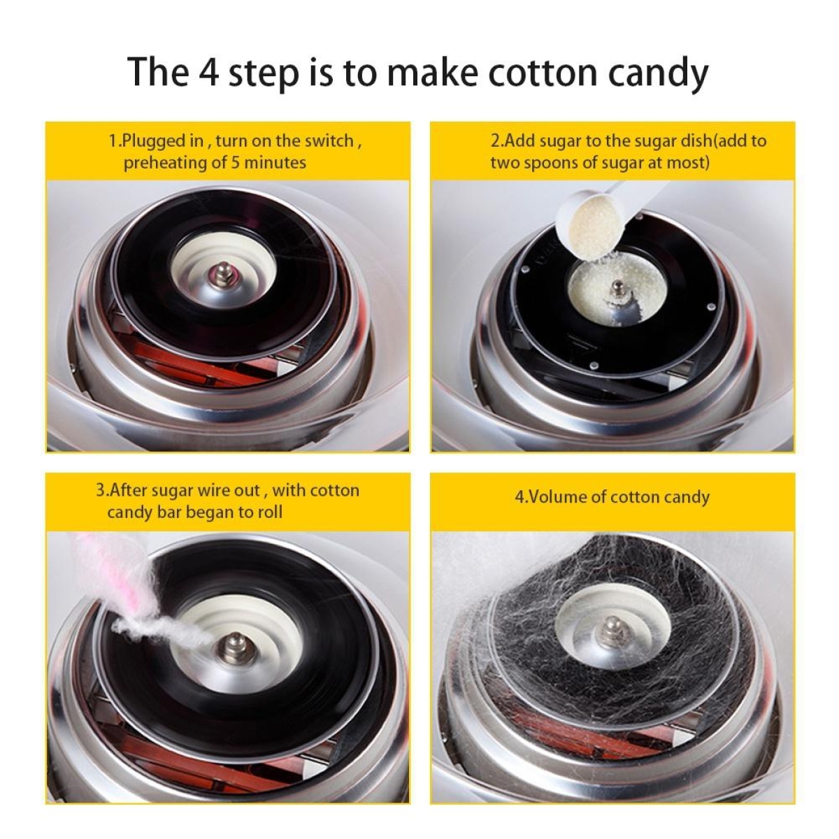 Παρασκευαστής Μαλλί της Γριάς 500W Cotton Candy Maker