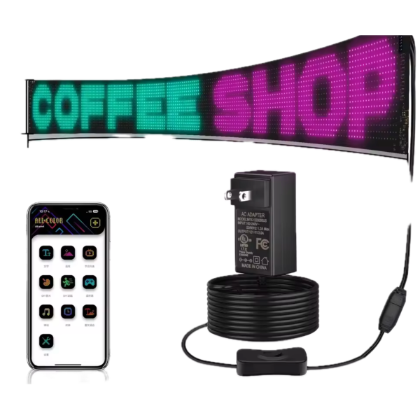 Πίνακας RGB LED με Bluetooth, US Plug & Τηλεχειριστήριο 1790x192mm