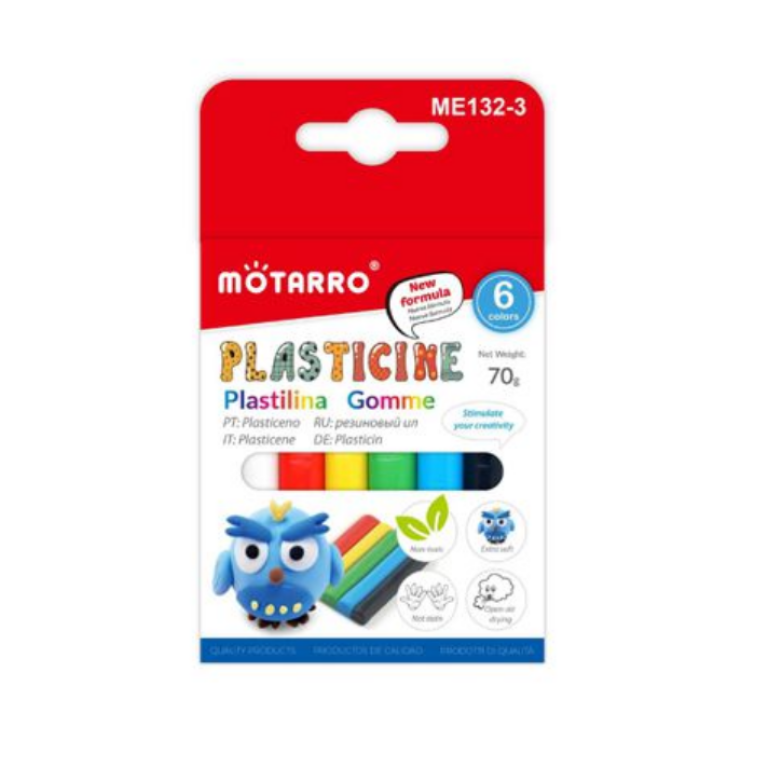 Πλαστελίνη 6 Χρωμάτων 70g Motarro ME132-3