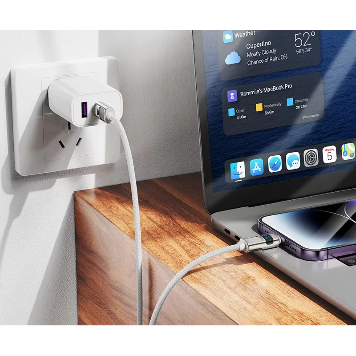 Πλεκτό Καλώδιο USB-A σε Lightning 1.2m 66W Hoco U137