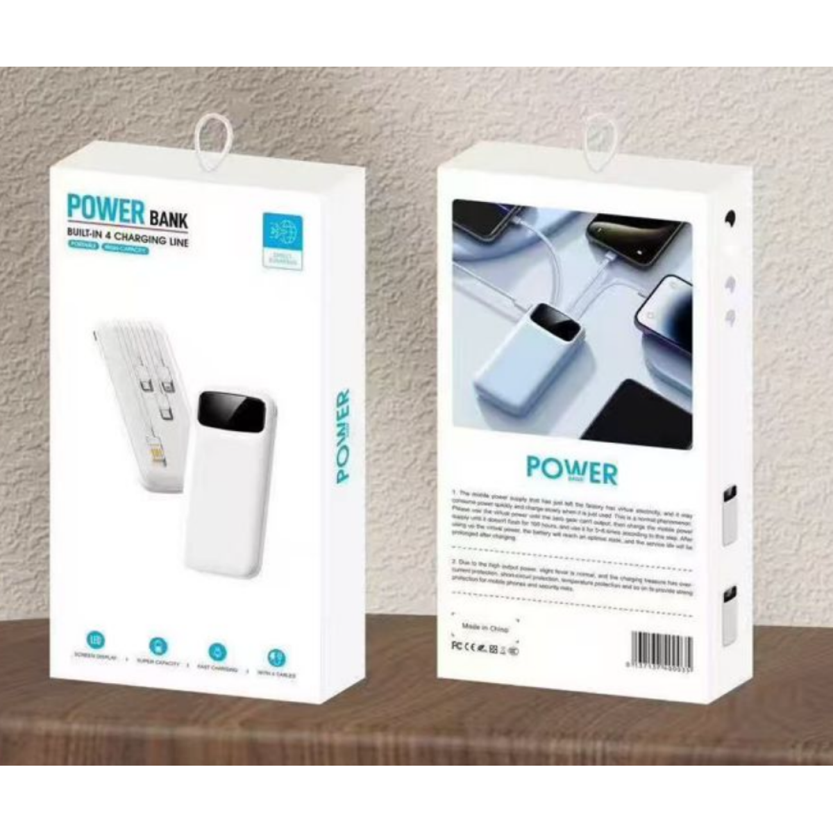 Power Bank 20000mAh Με Ενσωματωμένα Καλώδια Y362
