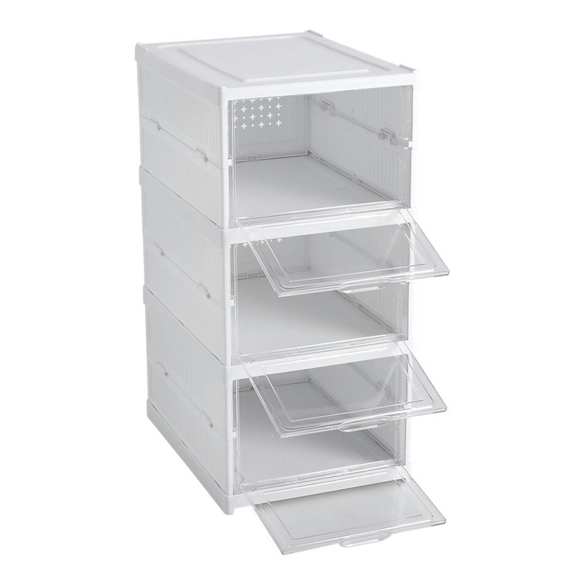 Πτυσσόμενη Παπουτσοθήκη 6 Επιπέδων 105x25.5x34.5cm Λευκή