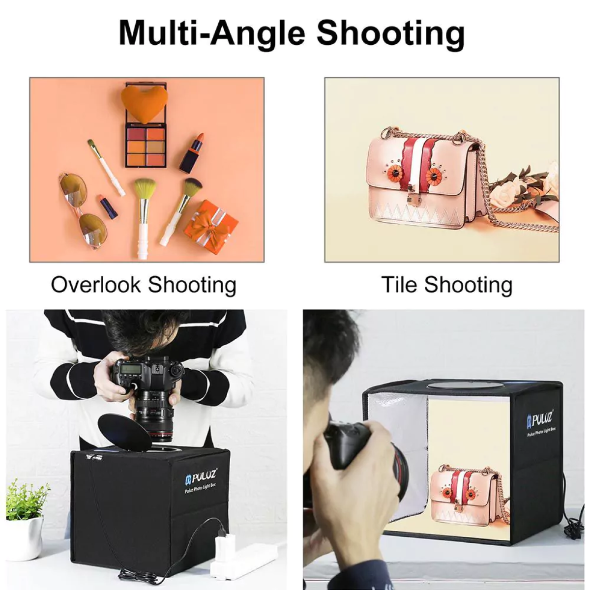 PULUZ PU5032B Αναδιπλούμενο Mini Photo Studio 30x30cm Με 6 Σκηνικά και LED Φωτισμό