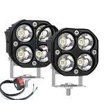 Σετ Αδιάβροχα Προβολάκια LED 9000lm 80W Ψυχρού Λευκού Φωτισμού 6000K 12V & 24V IP67 2τμχ & Διακόπτης ON OFF F150