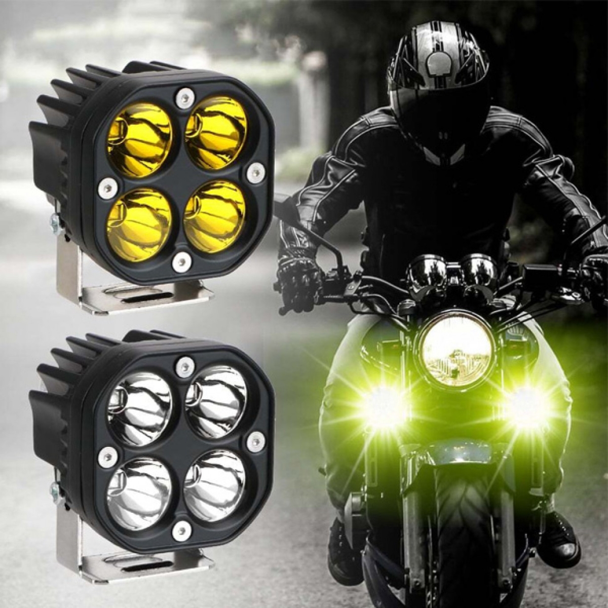 Σετ Αδιάβροχα Προβολάκια LED 9000lm 80W Ψυχρού Λευκού Φωτισμού 6000K 12V & 24V IP67 2τμχ & Διακόπτης ON OFF F150 - Image 3