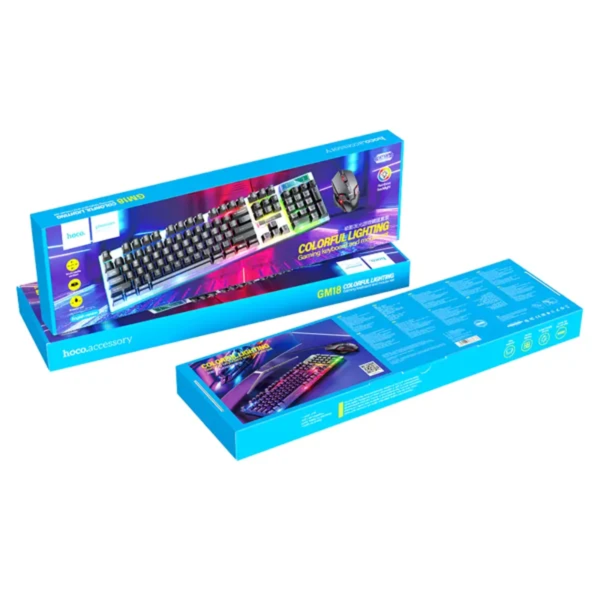 Σετ Ενσύρματο Πληκτρολόγιο Και Ποντίκι Gaming RGB Hoco GM18