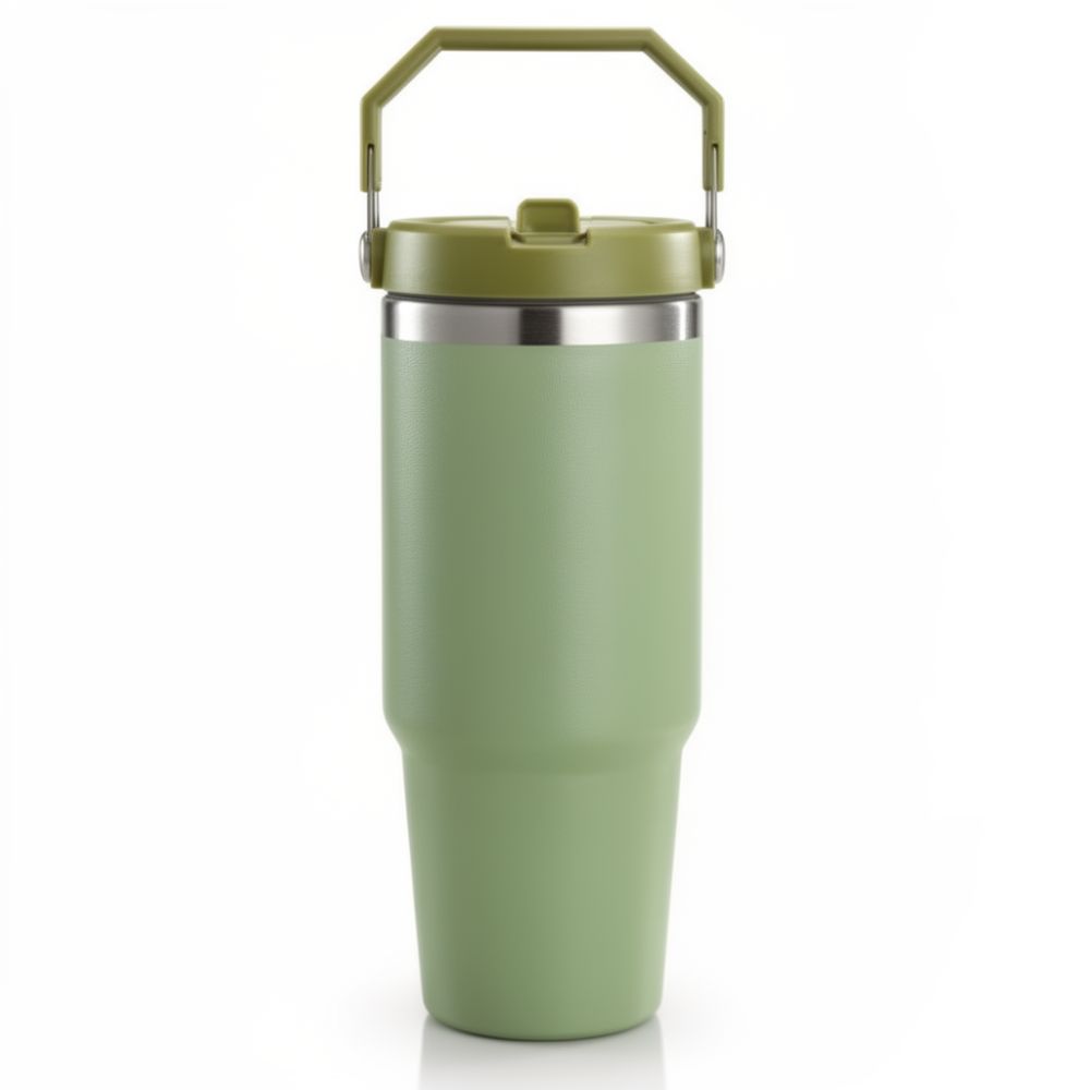 Stainless Steel Θερμός 38843 Με Καλαμάκι 900Ml – Θερμός Διπλού Τοιχώματος, Ανοξείδωτο, Στεγανό - Πρασινο